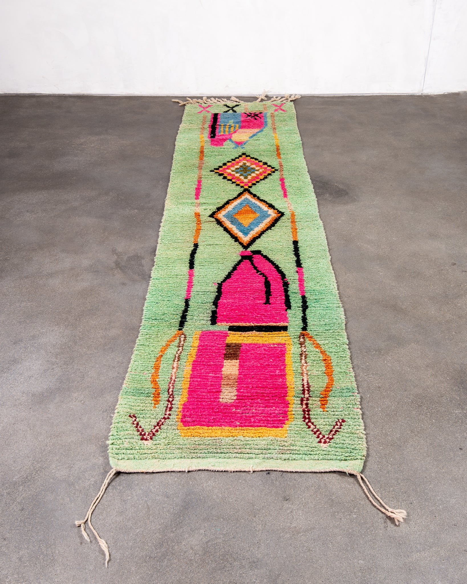 Modern designer handcrafted Berber rug from morocco Boujed with beautiful colors and patterns